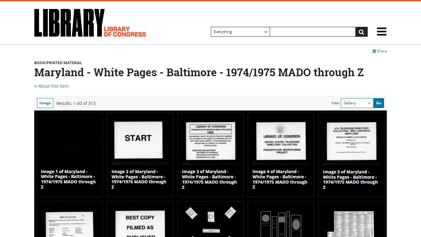 Maryland - White Pages - Baltimore - 1974/1975 MADO through Z